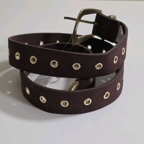 GAP Suede Leather Belt Women S Brown Grommets Preppy Grunge Indie Western Hippie main image 5